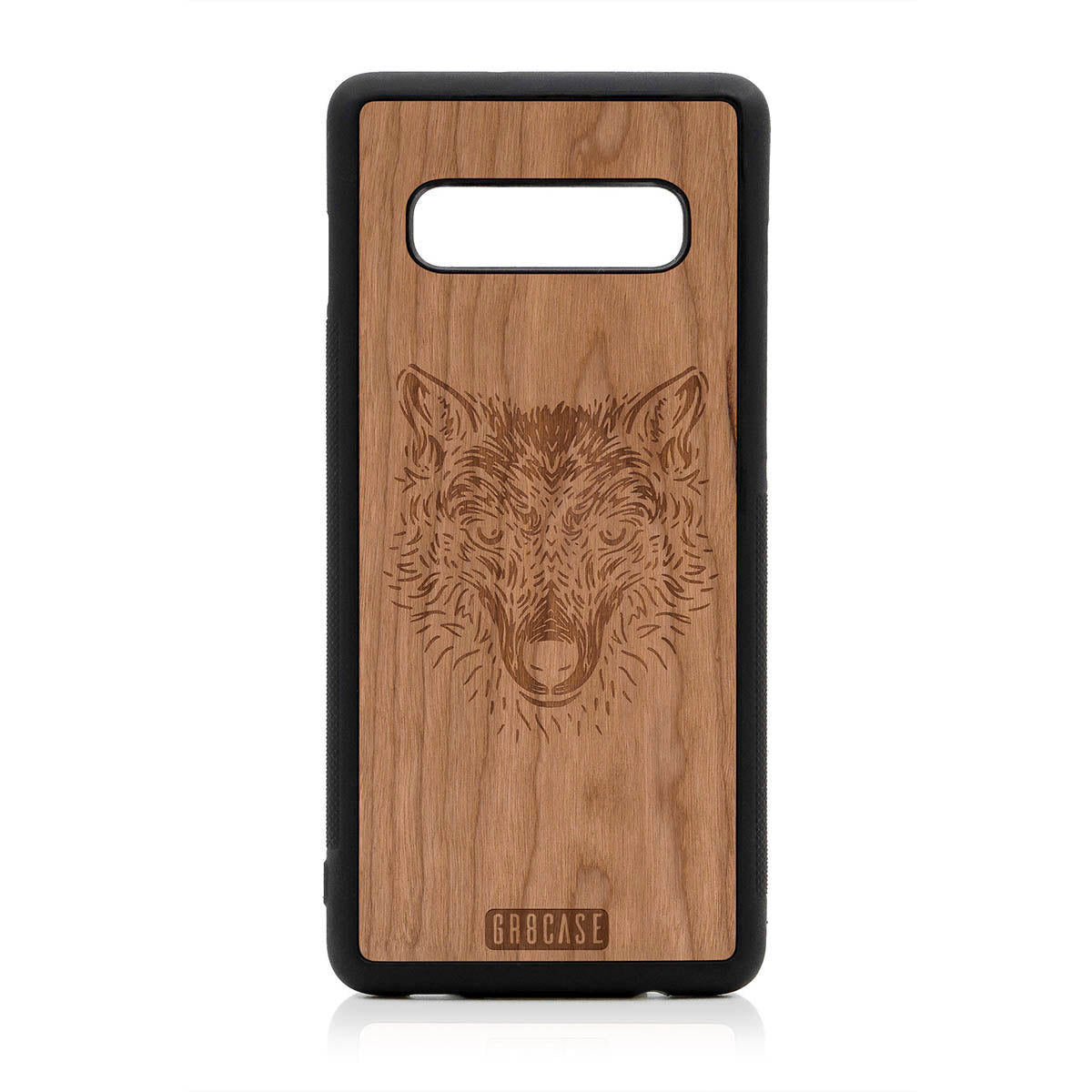 Furry Wolf Design Wood Case For Samsung Galaxy S10 Plus