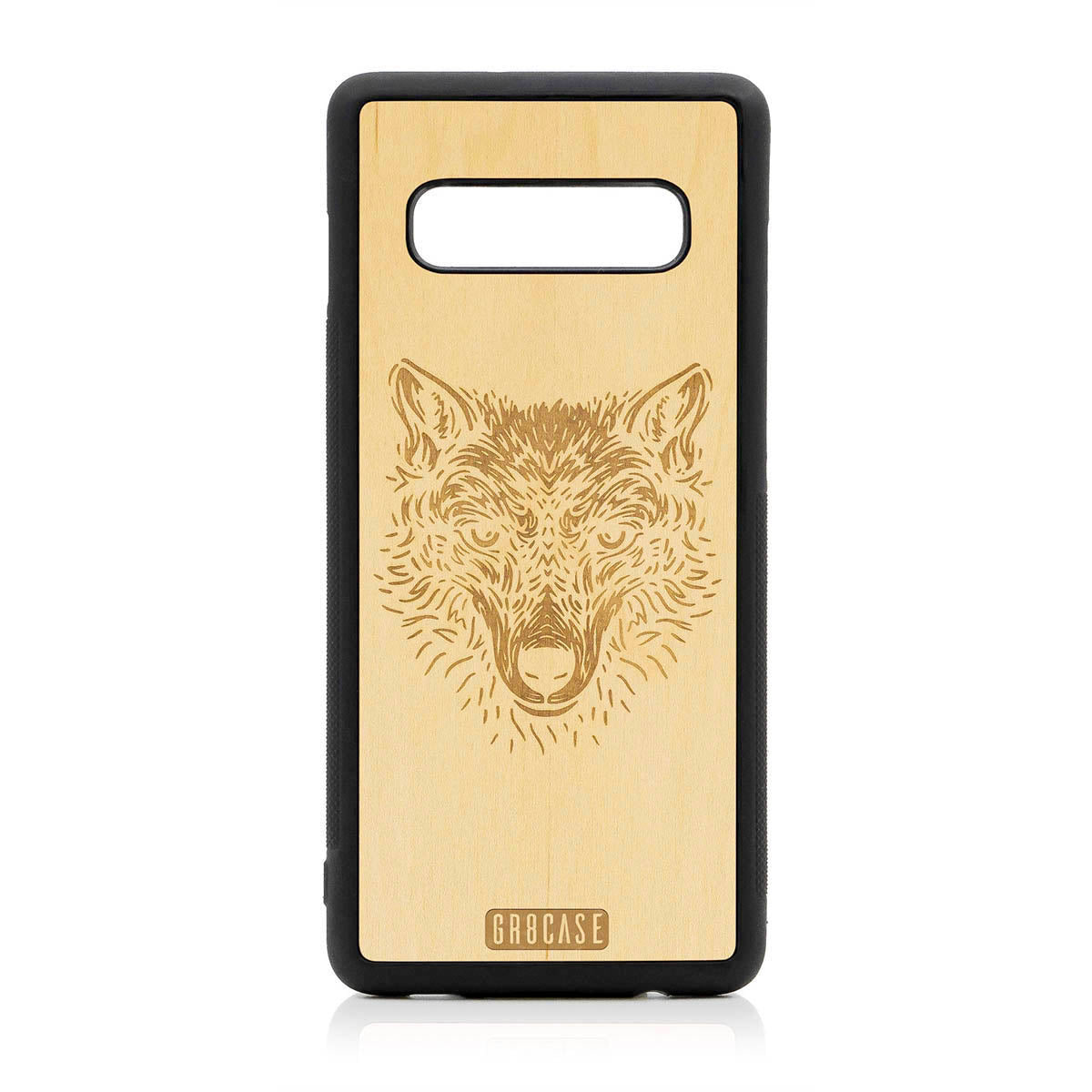 Furry Wolf Design Wood Case For Samsung Galaxy S10 Plus