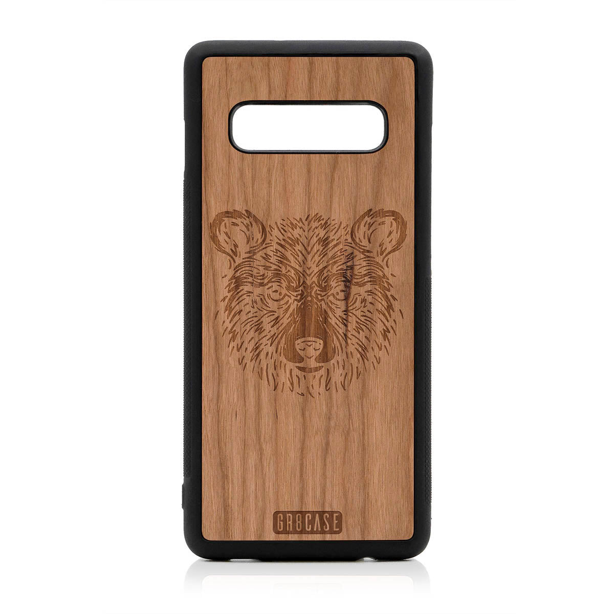 Furry Bear Design Wood Case For Samsung Galaxy S10 Plus