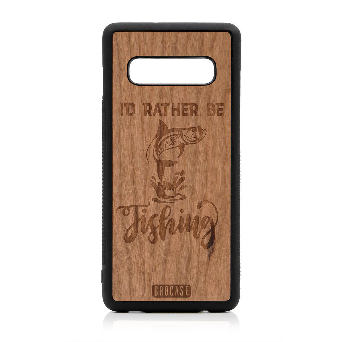 I'D Rather Be Fishing Design Wood Case For Samsung Galaxy S10 Plus