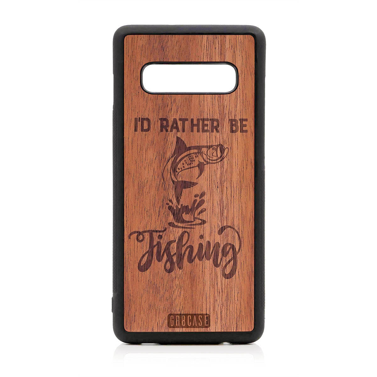 I&#39;D Rather Be Fishing Design Wood Case For Samsung Galaxy S10 Plus