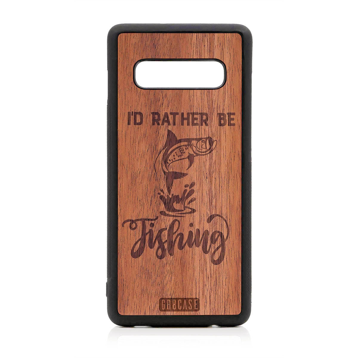 I'D Rather Be Fishing Design Wood Case For Samsung Galaxy S10 Plus