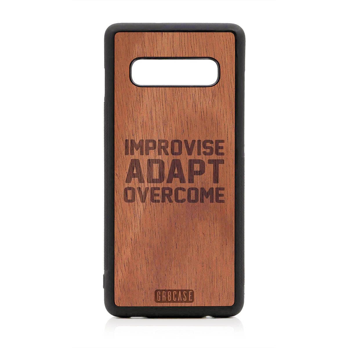 Improvise Adapt Overcome Design Wood Case For Samsung Galaxy S10 Plus