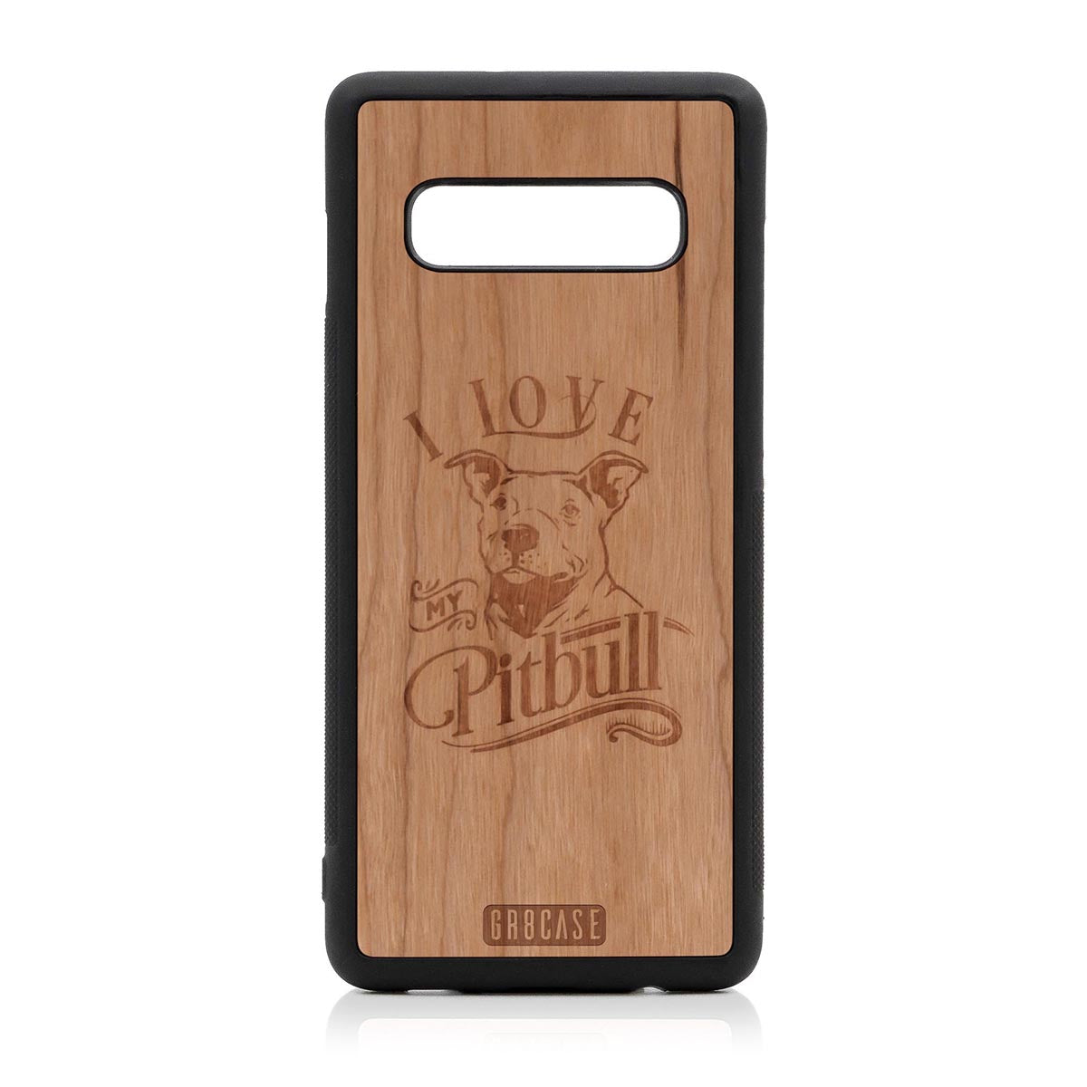 I Love My Pitbull Design Wood Case Samsung Galaxy S10 Plus by GR8CASE