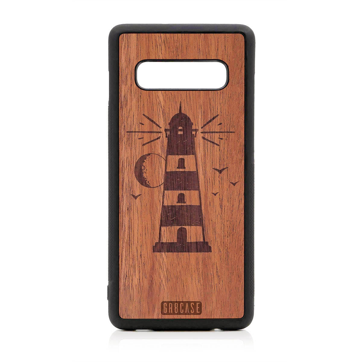 Midnight Lighthouse Design Wood Case For Samsung Galaxy S10 Plus