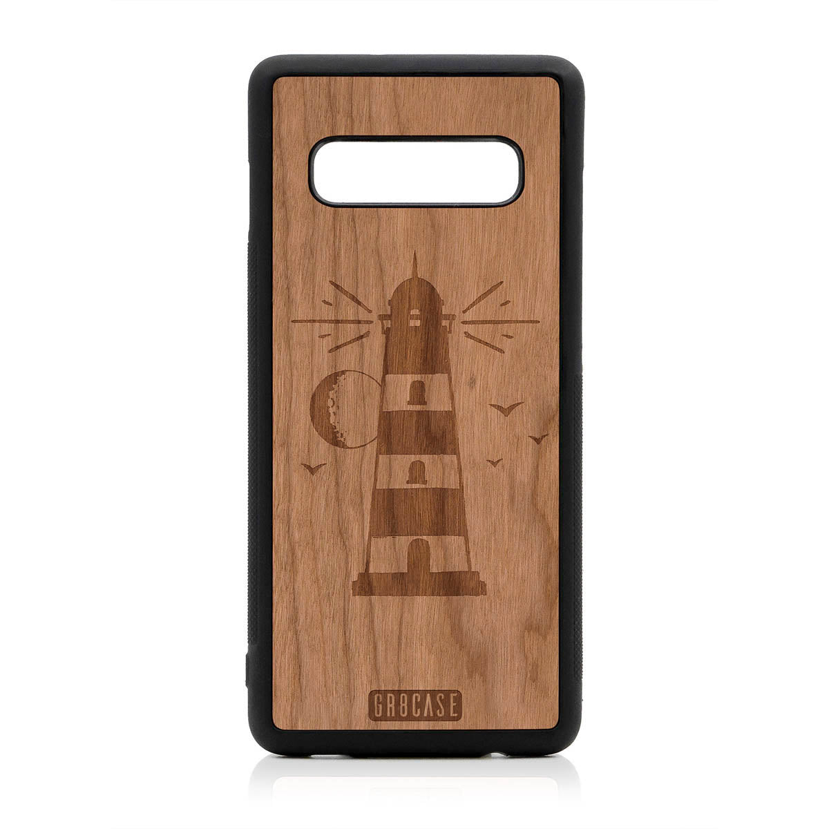 Midnight Lighthouse Design Wood Case For Samsung Galaxy S10 Plus