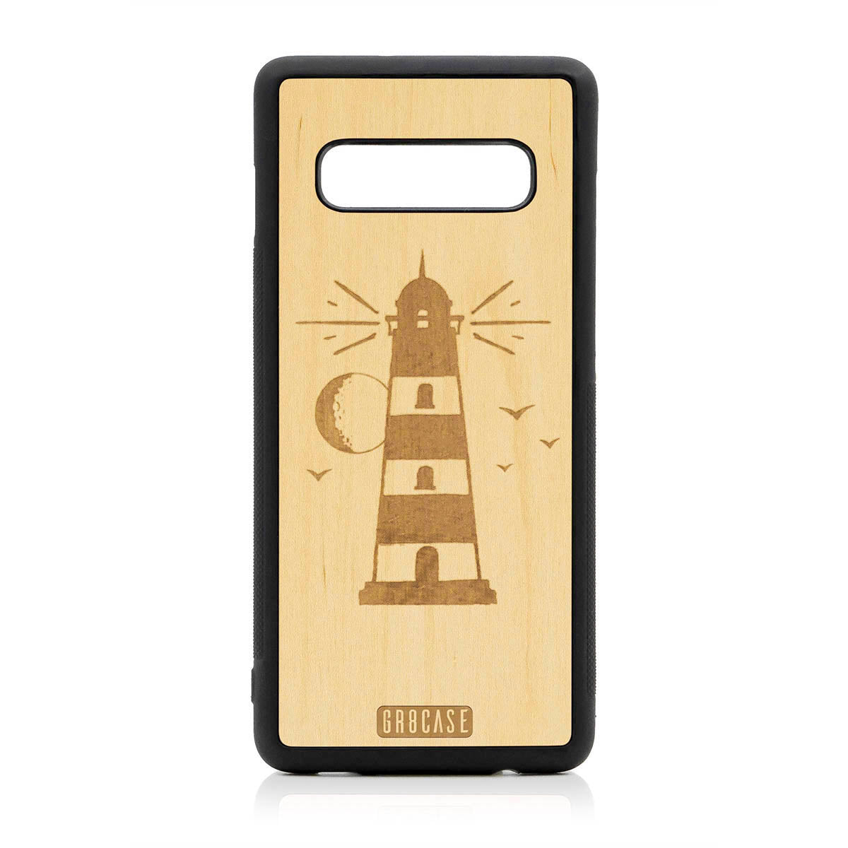 Midnight Lighthouse Design Wood Case For Samsung Galaxy S10 Plus