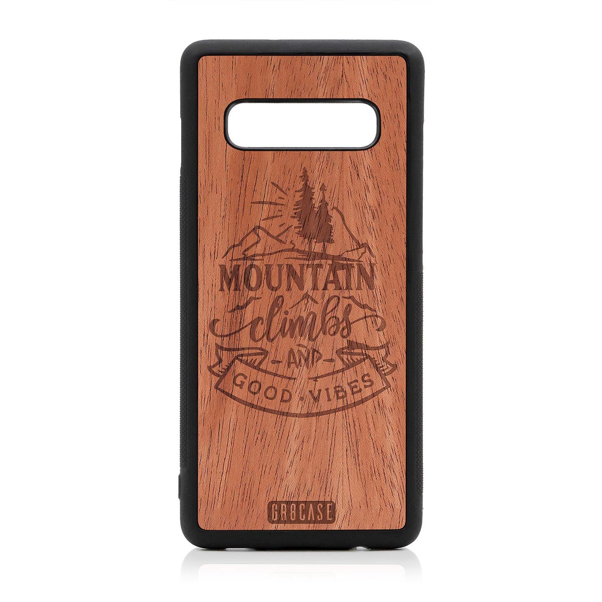 Mountain Climbs And Good Vibes Design Wood Case Samsung Galaxy S10 Plus by GR8CASE
