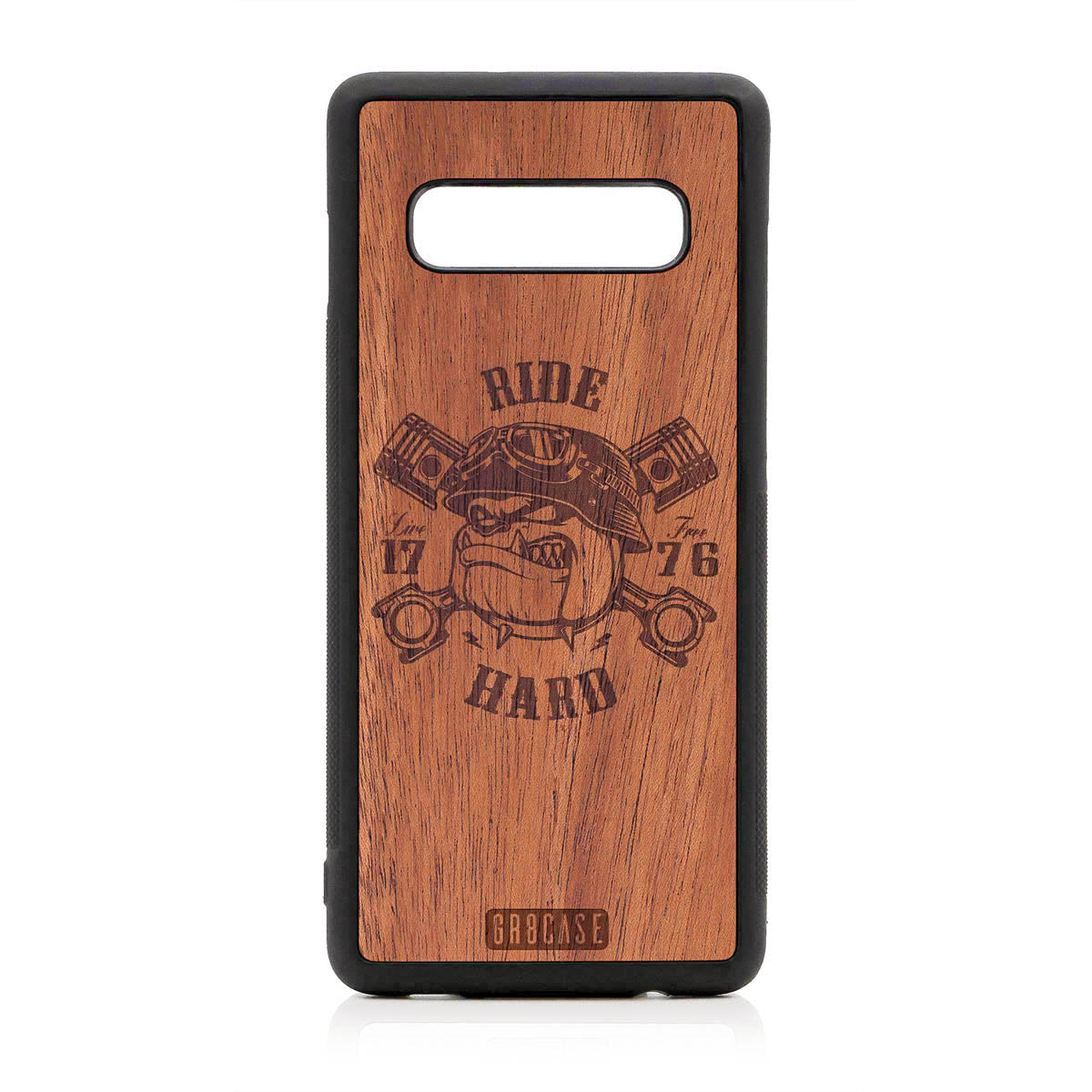 Ride Hard Live Free (Biker Dog) Design Wood Case For Samsung Galaxy S10 Plus by GR8CASE