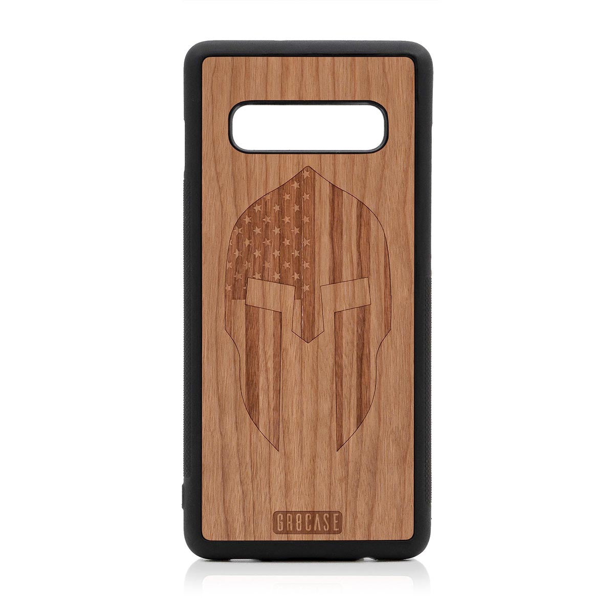 USA Spartan Helmet Design Wood Case Samsung Galaxy S10 Plus