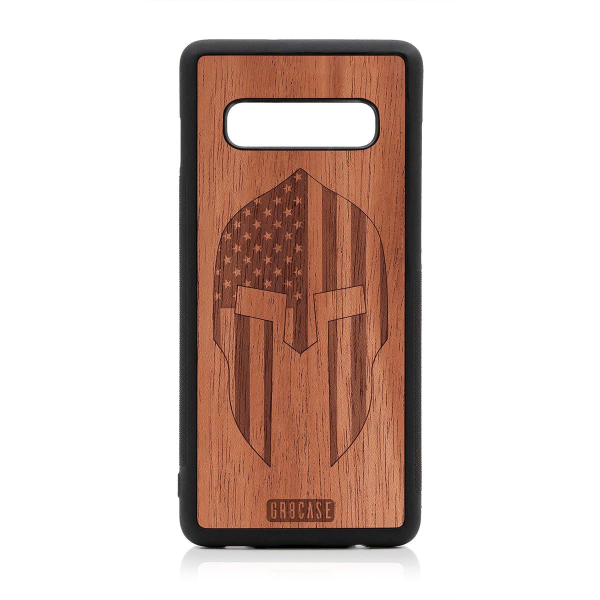 USA Spartan Helmet Design Wood Case Samsung Galaxy S10 Plus