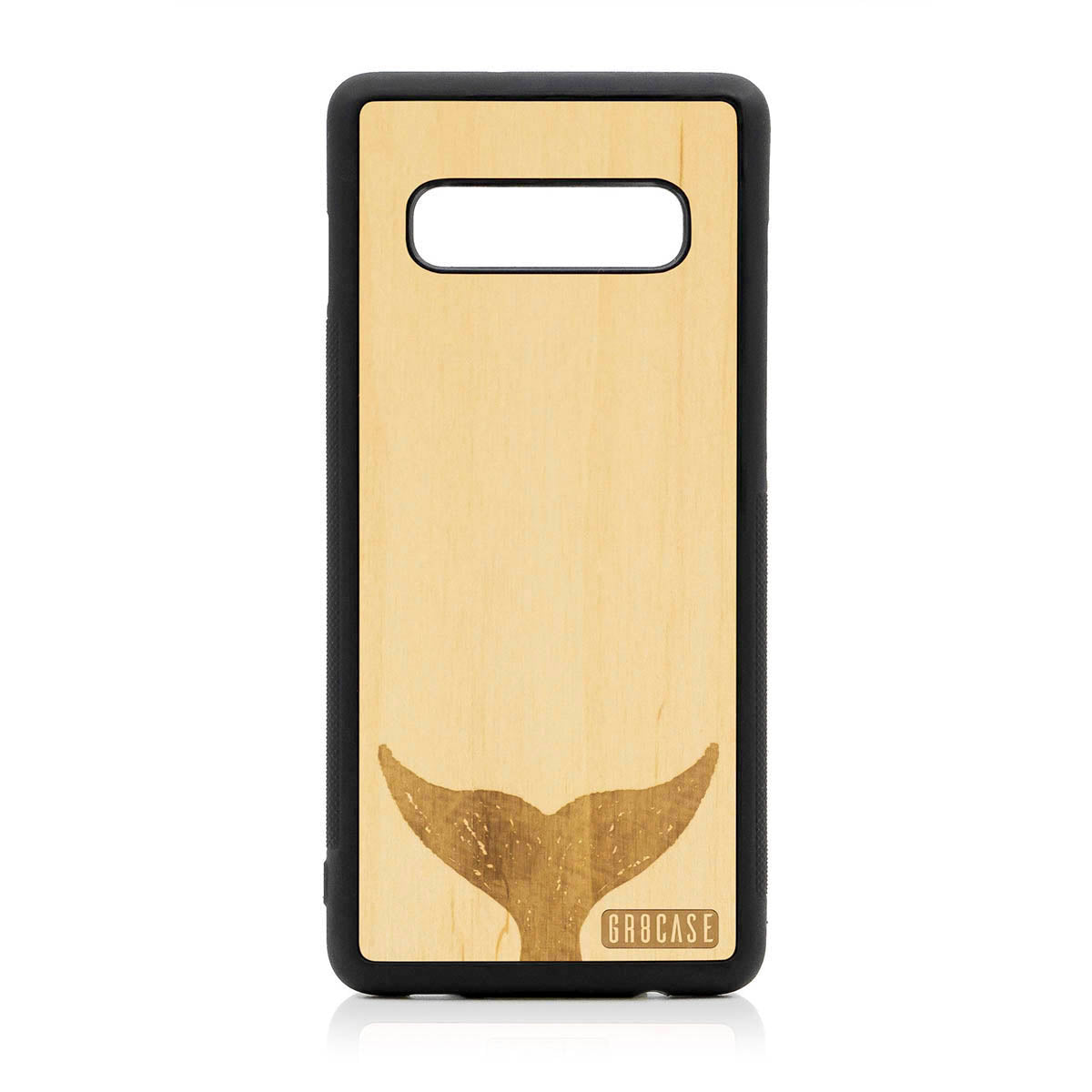 Whale Tail Design Wood Case For Samsung Galaxy S10 Plus