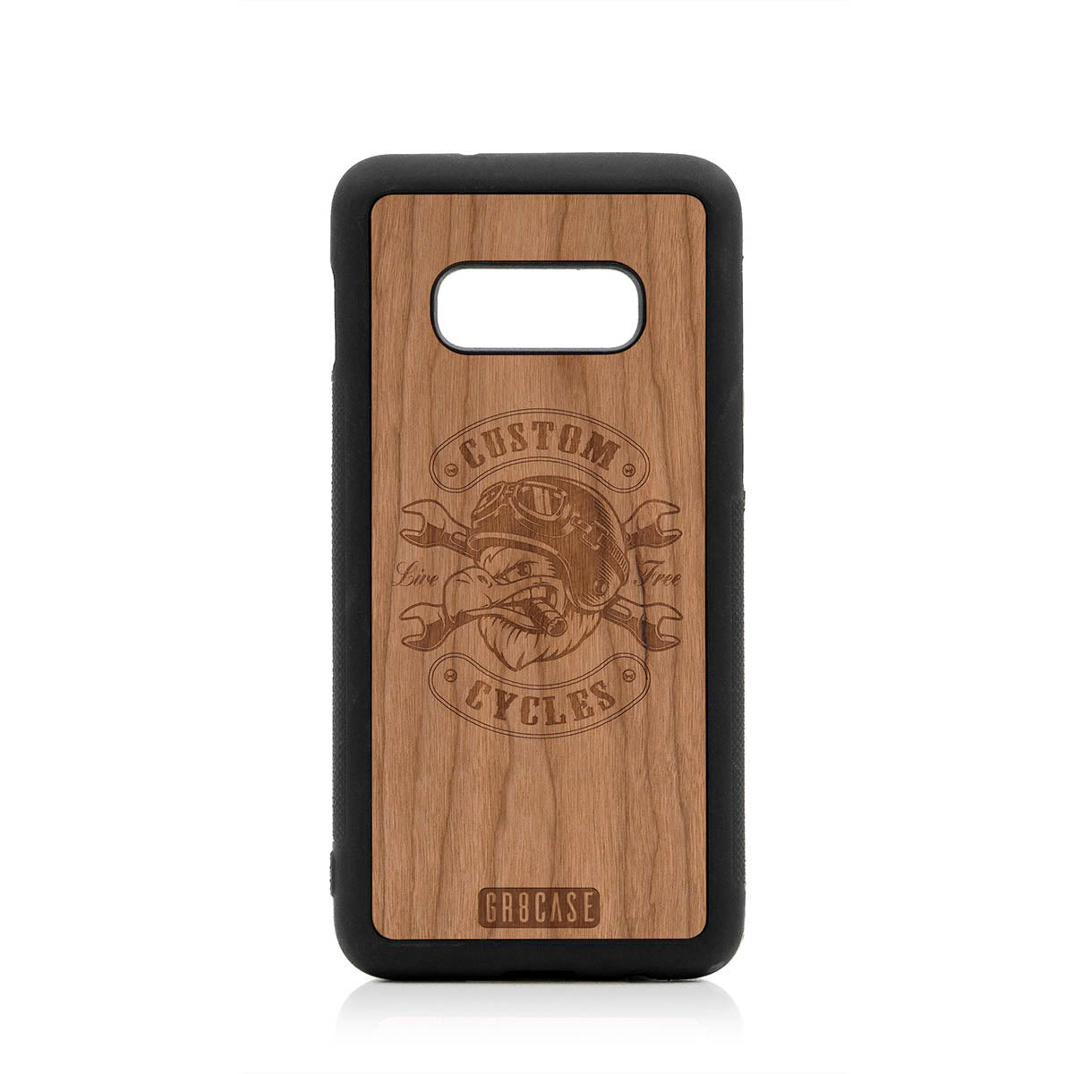Custom Cycles Live Free (Biker Eagle) Design Wood Case For Samsung Galaxy S10E by GR8CASE
