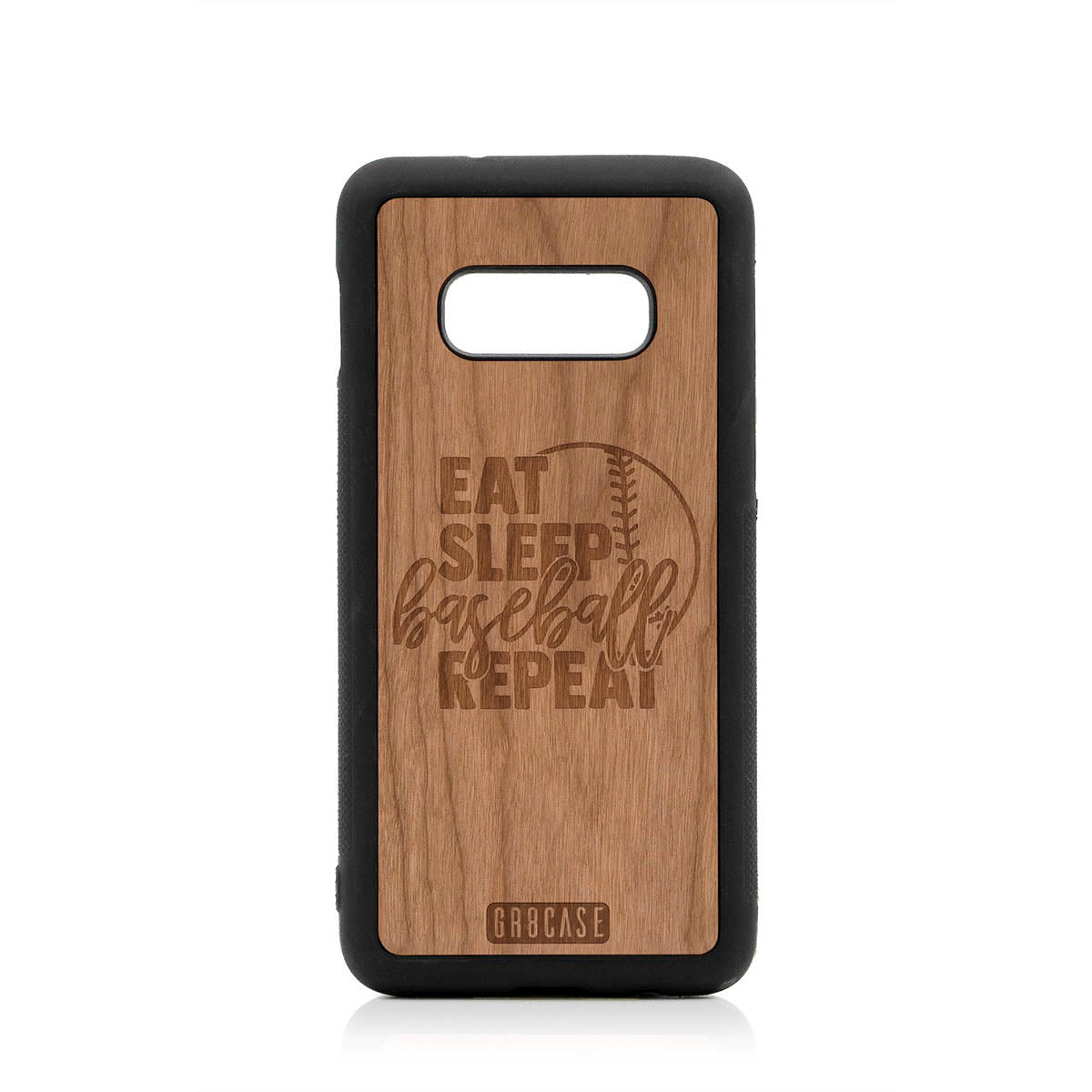 Eat Sleep Baseball Repeat Design Wood Case For Samsung Galaxy S10E