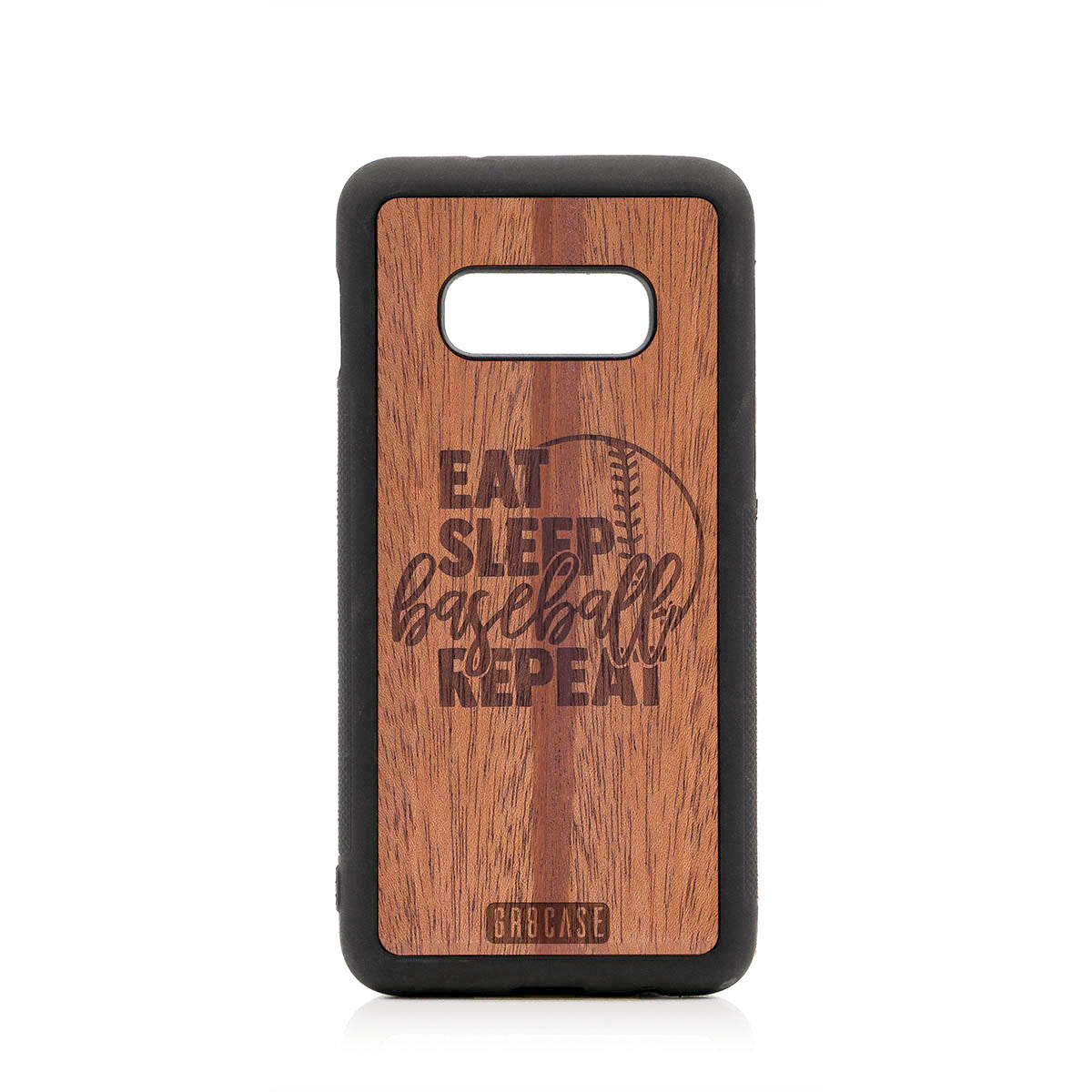Eat Sleep Baseball Repeat Design Wood Case For Samsung Galaxy S10E
