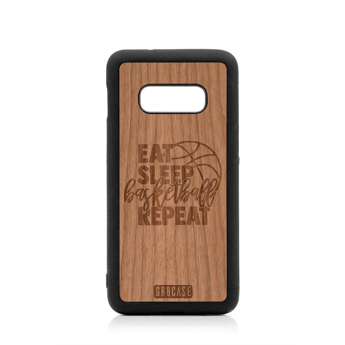 Eat Sleep Basketball Repeat Design Wood Case For Samsung Galaxy A10E