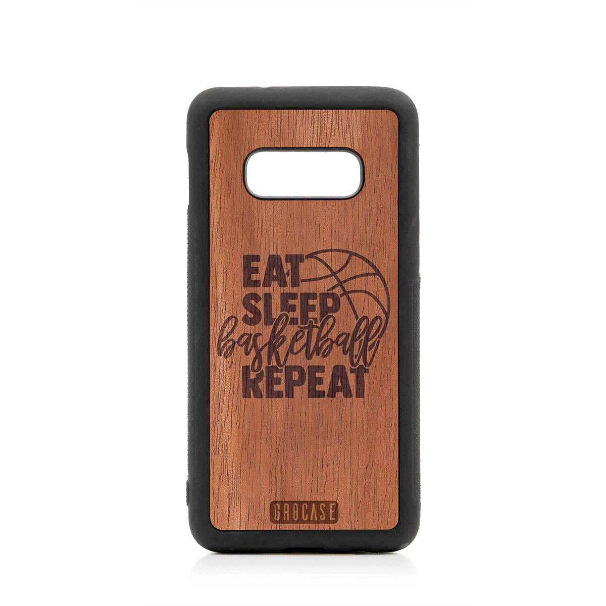 Eat Sleep Basketball Repeat Design Wood Case For Samsung Galaxy A10E