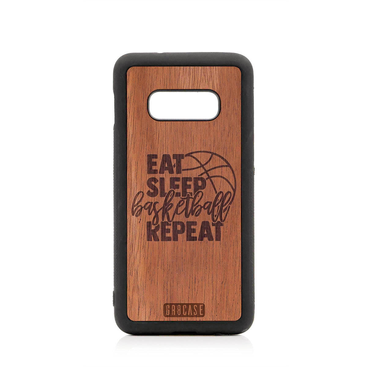 Eat Sleep Basketball Repeat Design Wood Case For Samsung Galaxy S10E