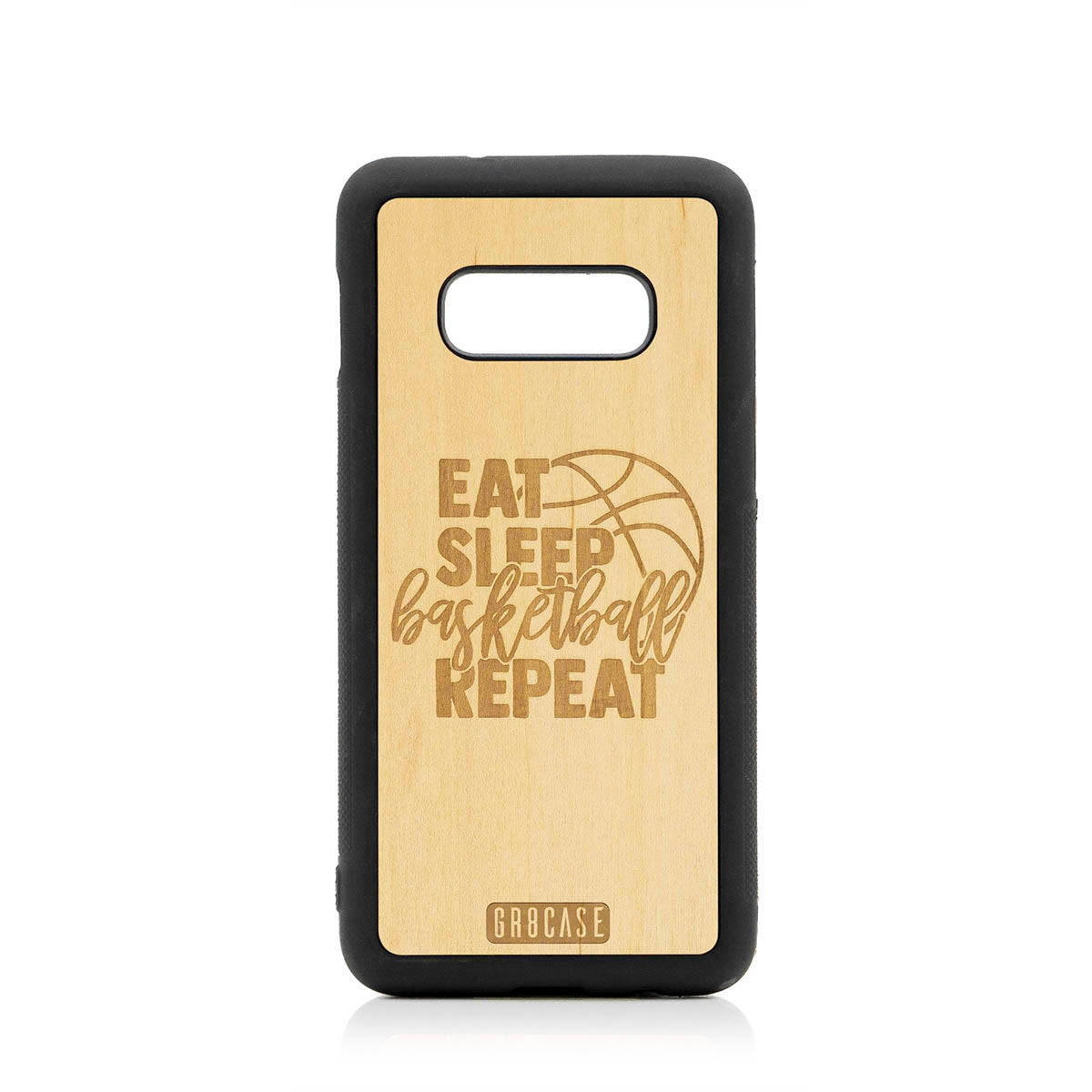 Eat Sleep Basketball Repeat Design Wood Case For Samsung Galaxy A10E