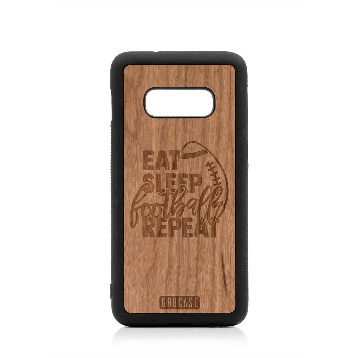 Eat Sleep Football Repeat Design Wood Case For Samsung Galaxy S10E