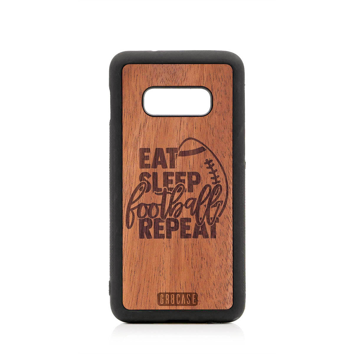 Eat Sleep Football Repeat Design Wood Case For Samsung Galaxy S10E