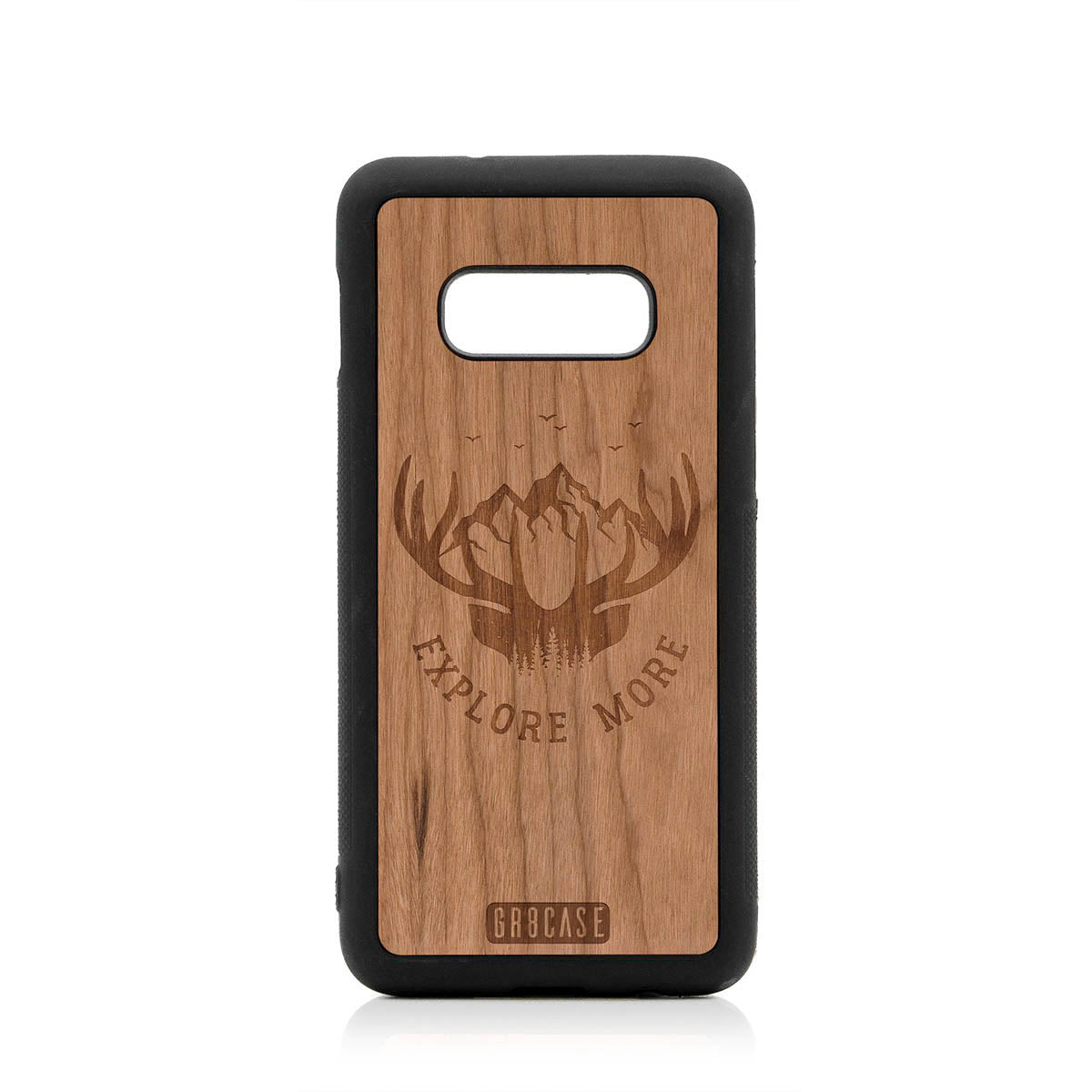 Explore More (Forest, Mountains &amp; Antlers) Design Wood Case For Samsung Galaxy S10E by GR8CASE