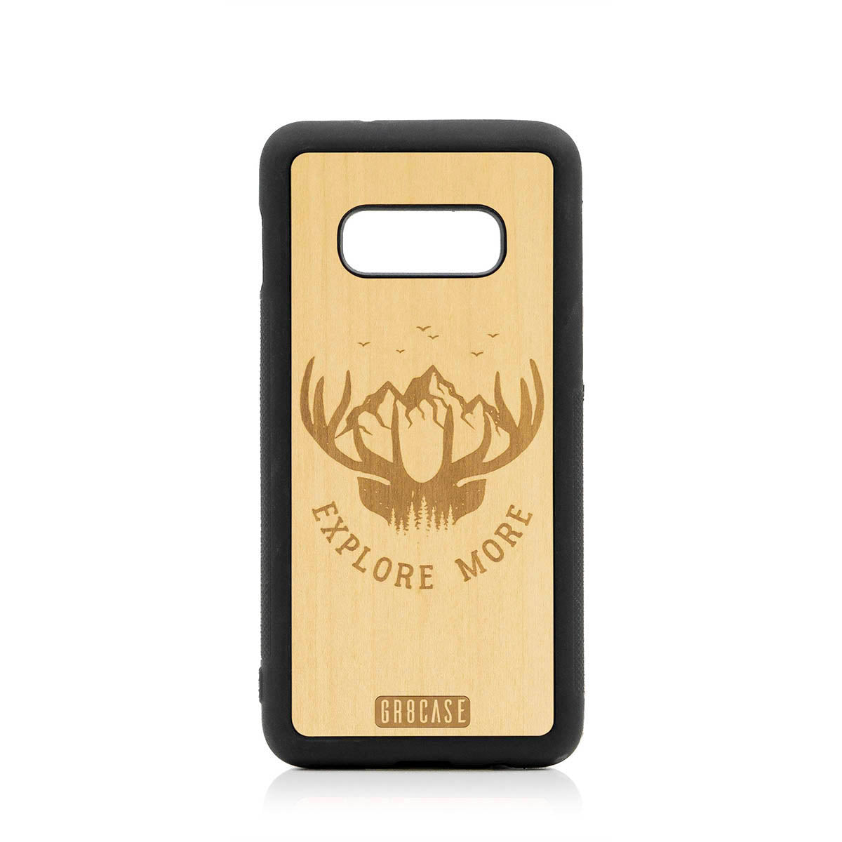 Explore More (Forest, Mountains &amp; Antlers) Design Wood Case For Samsung Galaxy S10E by GR8CASE