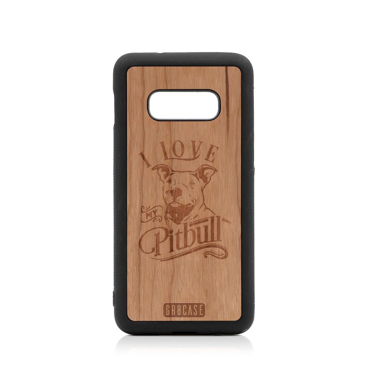 I Love My Pitbull Design Wood Case Samsung Galaxy S10E by GR8CASE