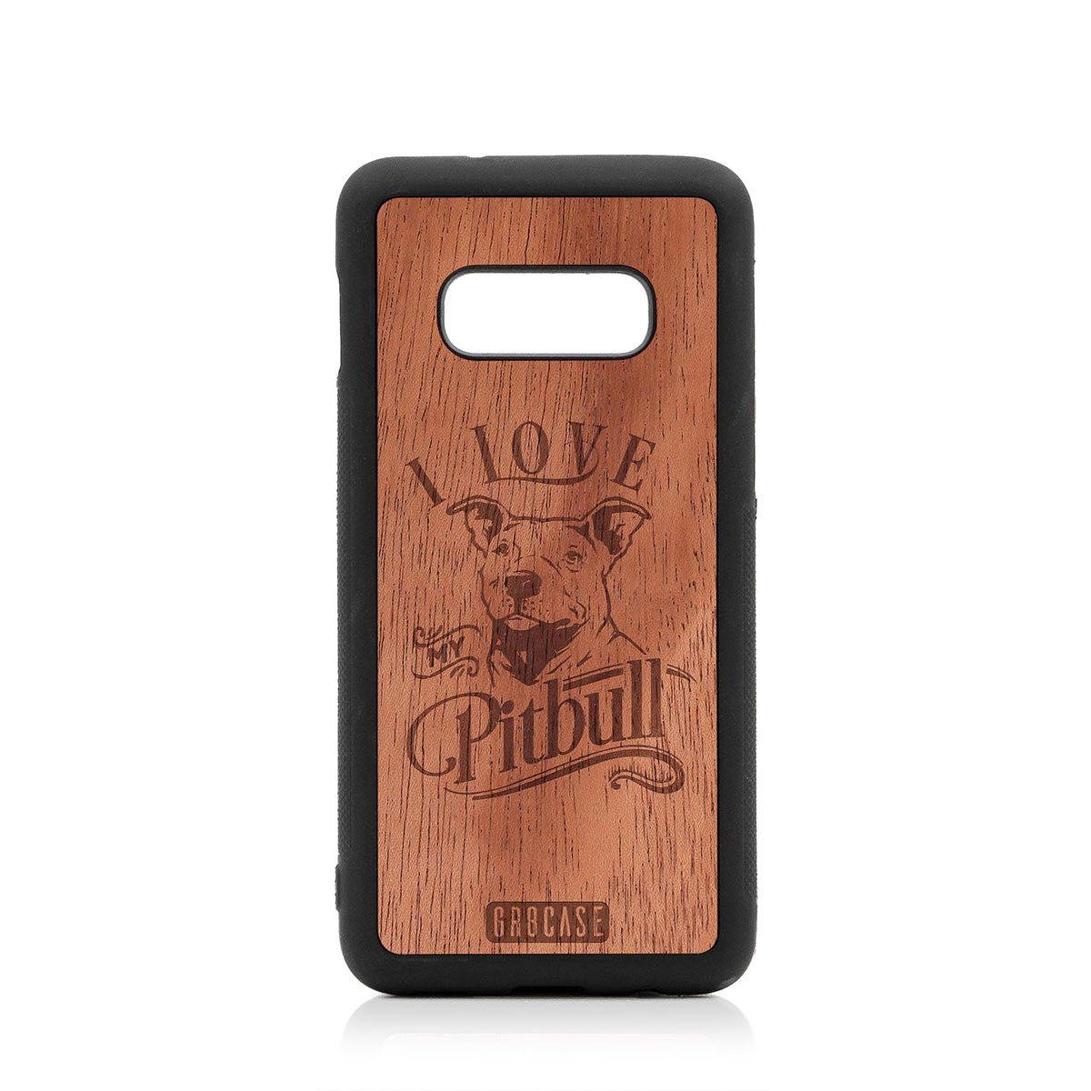I Love My Pitbull Design Wood Case Samsung Galaxy S10E by GR8CASE