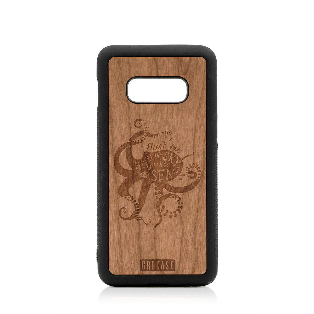 Meet Me Where The Sky Touches The Sea (Octopus) Design Wood Case For Samsung Galaxy S10E