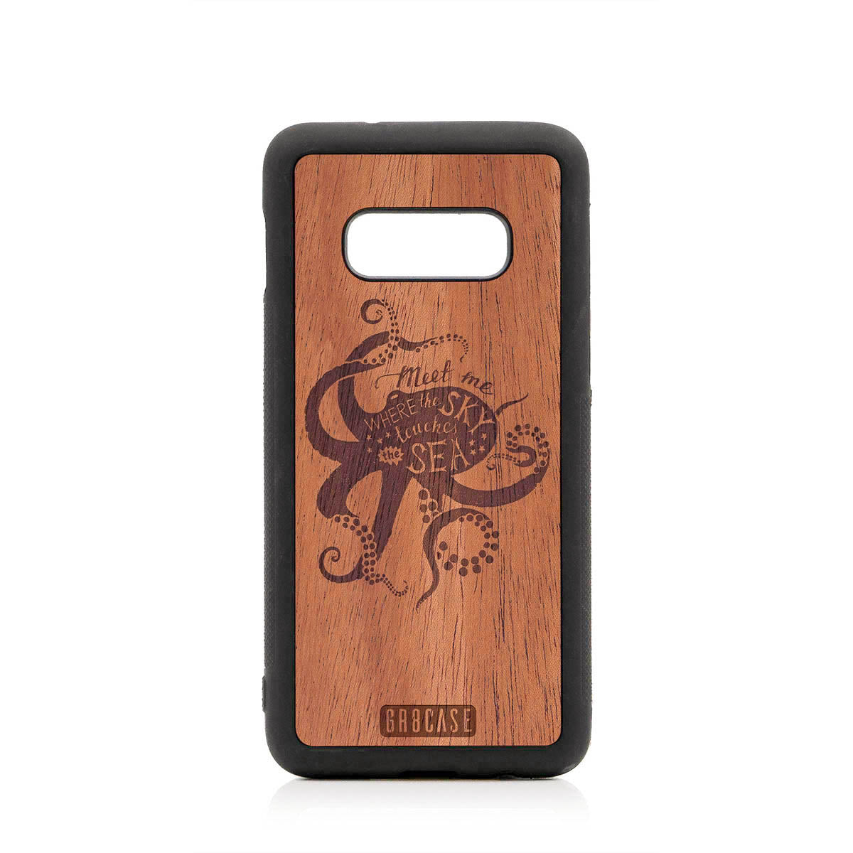 Meet Me Where The Sky Touches The Sea (Octopus) Design Wood Case For Samsung Galaxy S10E