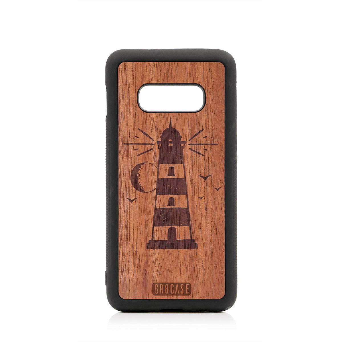 Midnight Lighthouse Design Wood Case For Samsung Galaxy S10E