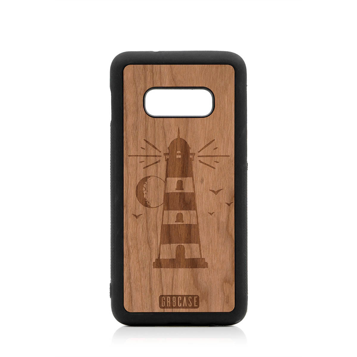 Midnight Lighthouse Design Wood Case For Samsung Galaxy S10E