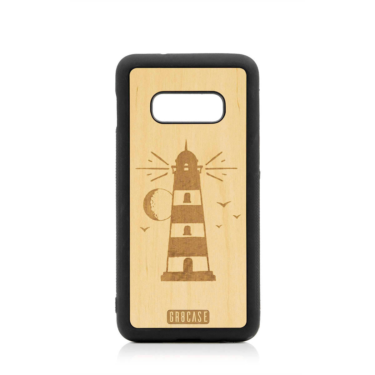 Midnight Lighthouse Design Wood Case For Samsung Galaxy S10E