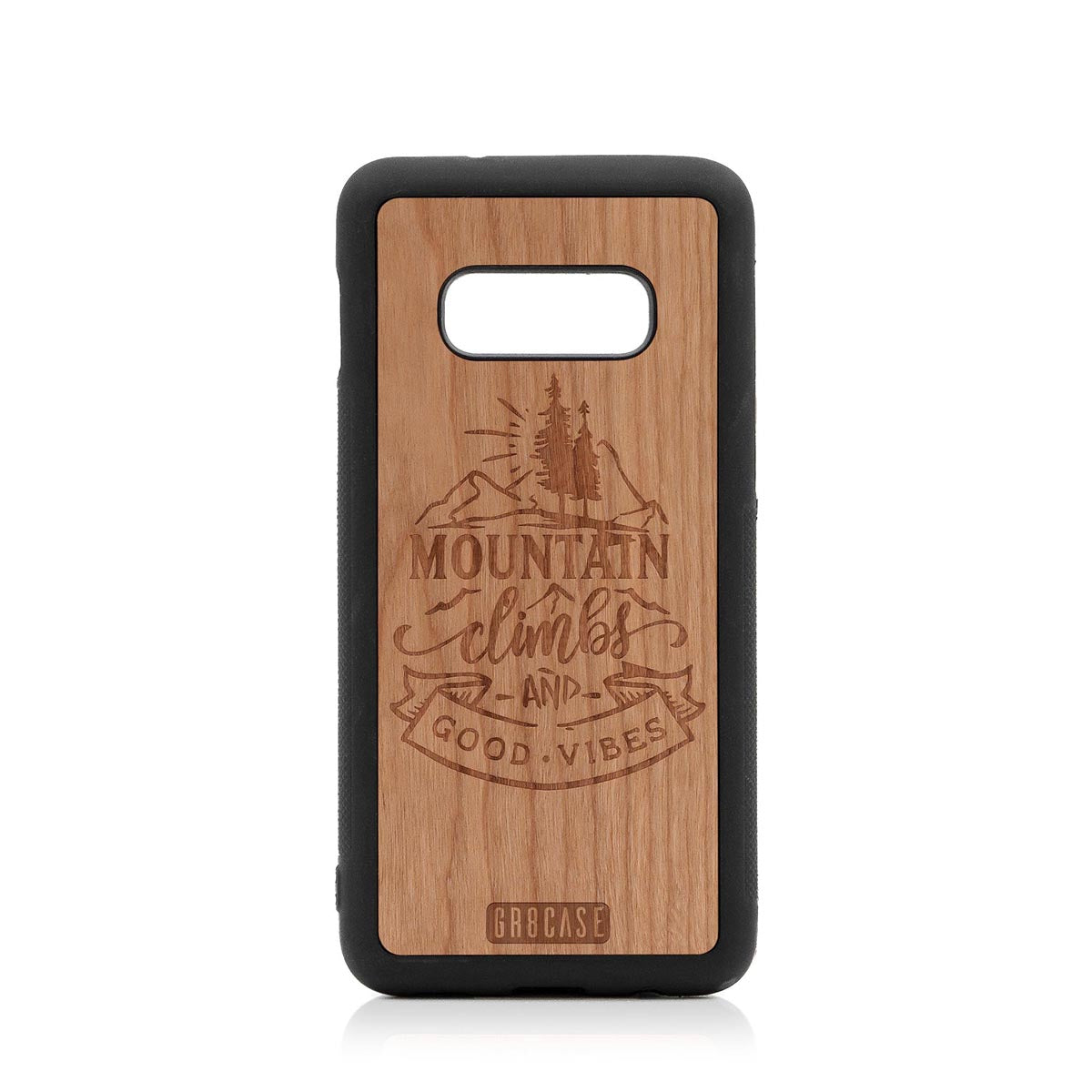 Mountain Climbs And Good Vibes Design Wood Case Samsung Galaxy S10E by GR8CASE