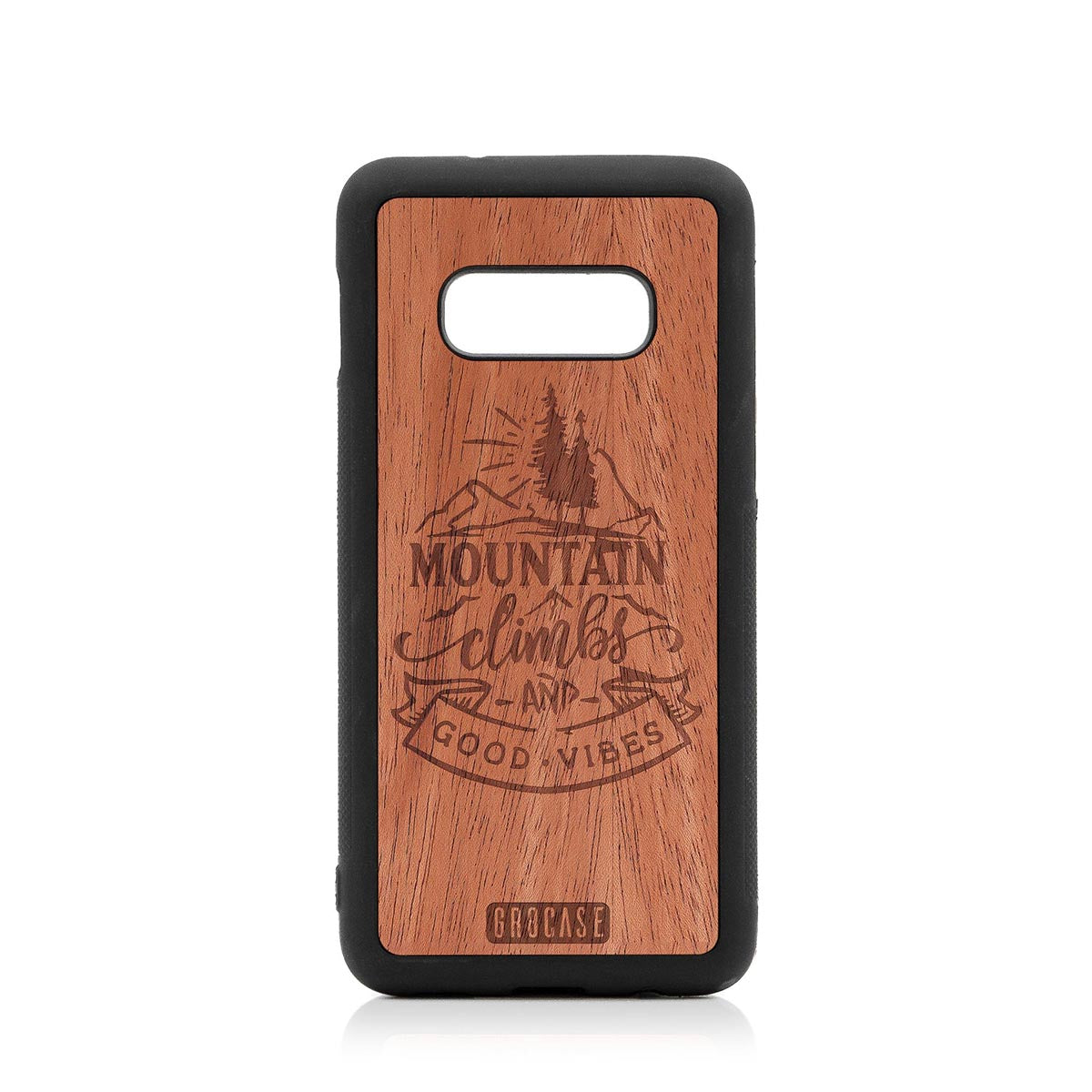 Mountain Climbs And Good Vibes Design Wood Case Samsung Galaxy S10E by GR8CASE