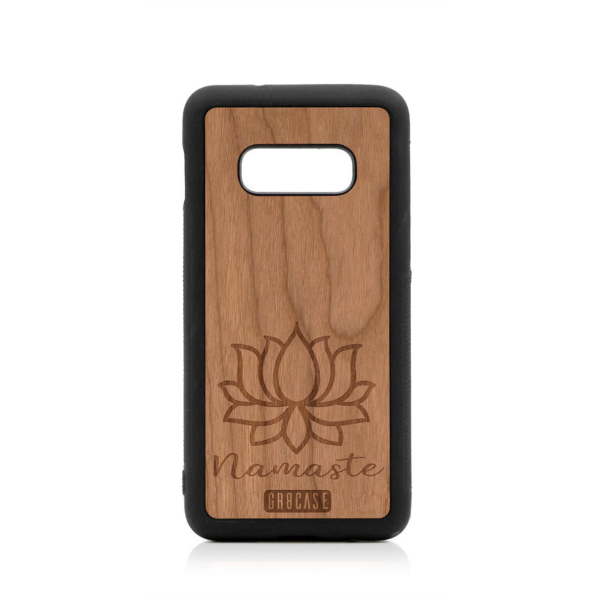 Namaste (Lotus Flower) Design Wood Case For Samsung Galaxy S10E
