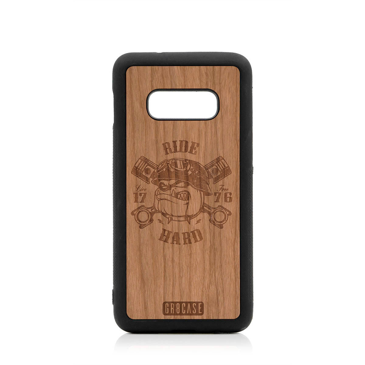 Ride Hard Live Free (Biker Dog) Design Wood Case For Samsung Galaxy S10E by GR8CASE