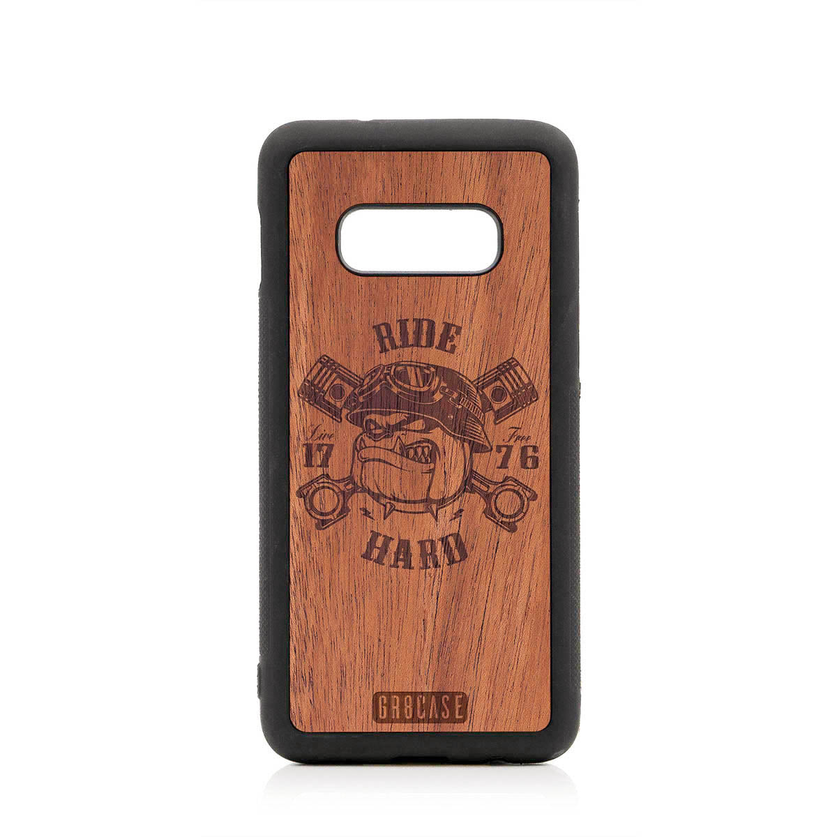 Ride Hard Live Free (Biker Dog) Design Wood Case For Samsung Galaxy S10E by GR8CASE