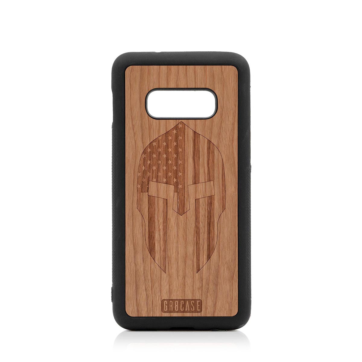 USA Spartan Helmet Design Wood Case Samsung Galaxy S10E