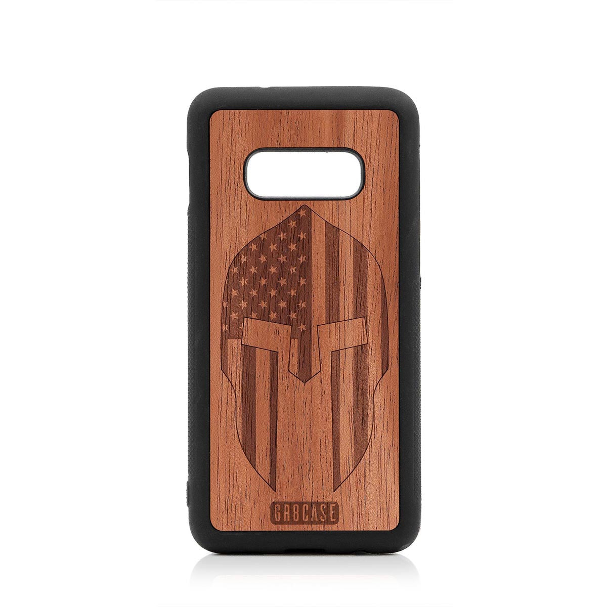 USA Spartan Helmet Design Wood Case Samsung Galaxy S10E