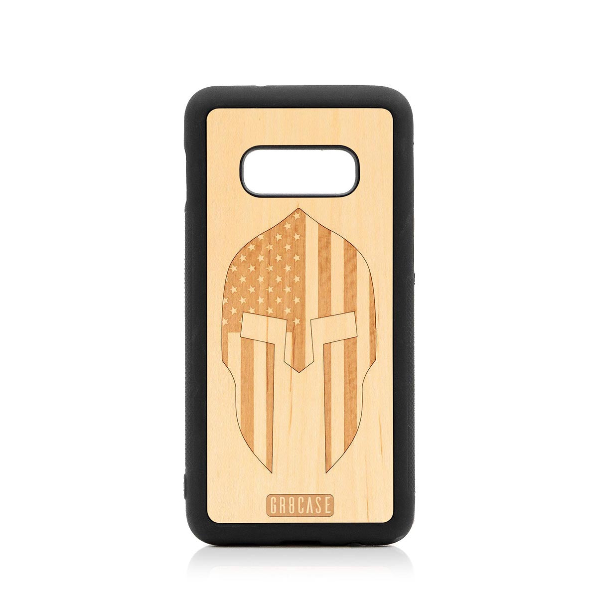 USA Spartan Helmet Design Wood Case Samsung Galaxy S10E