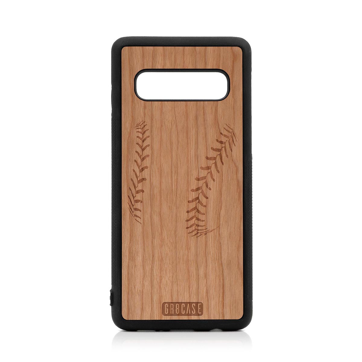 Baseball Stitches Design Wood Case For Samsung Galaxy S10 by GR8CASE