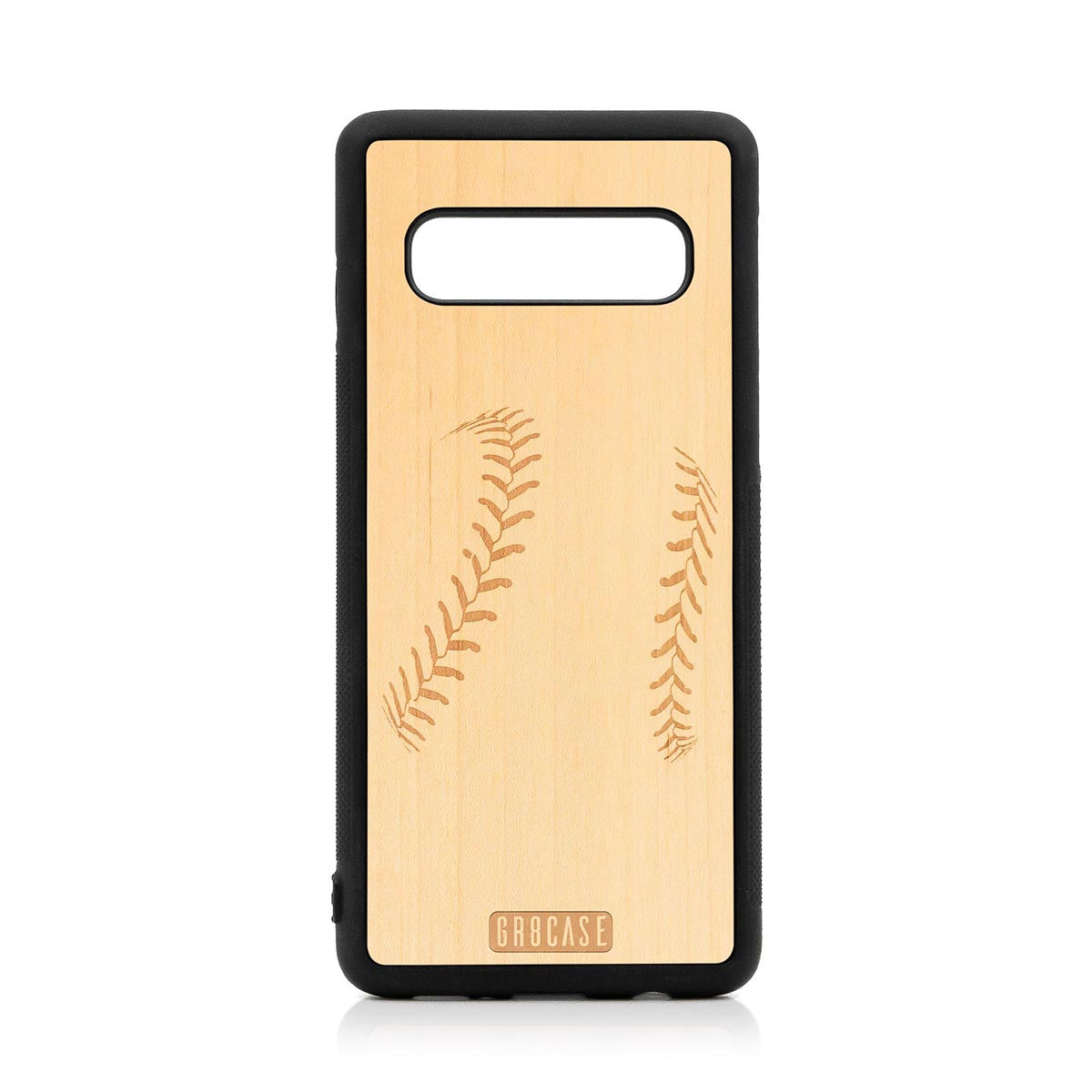 Baseball Stitches Design Wood Case For Samsung Galaxy S10 by GR8CASE