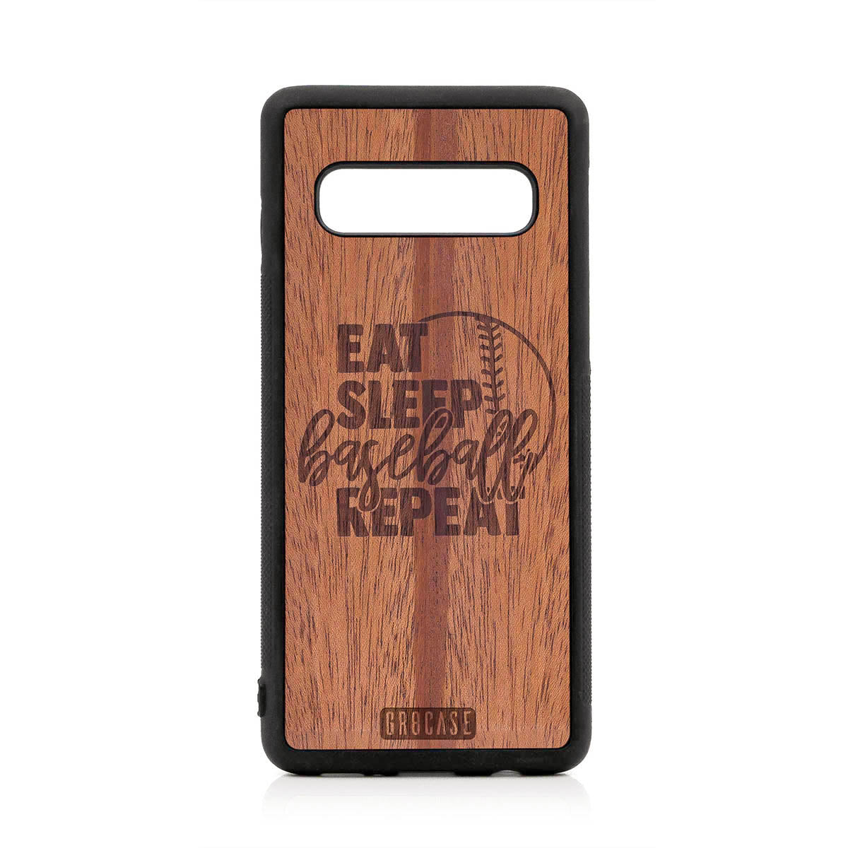 Eat Sleep Baseball Repeat Design Wood Case For Samsung Galaxy S10