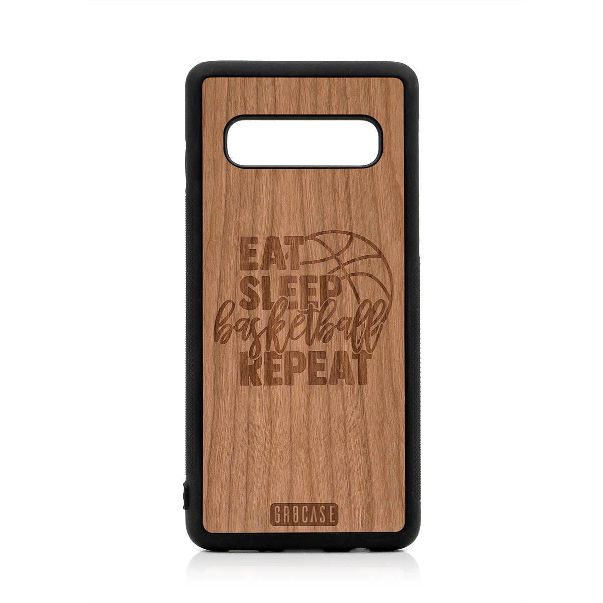 Eat Sleep Basketball Repeat Design Wood Case For Samsung Galaxy S10
