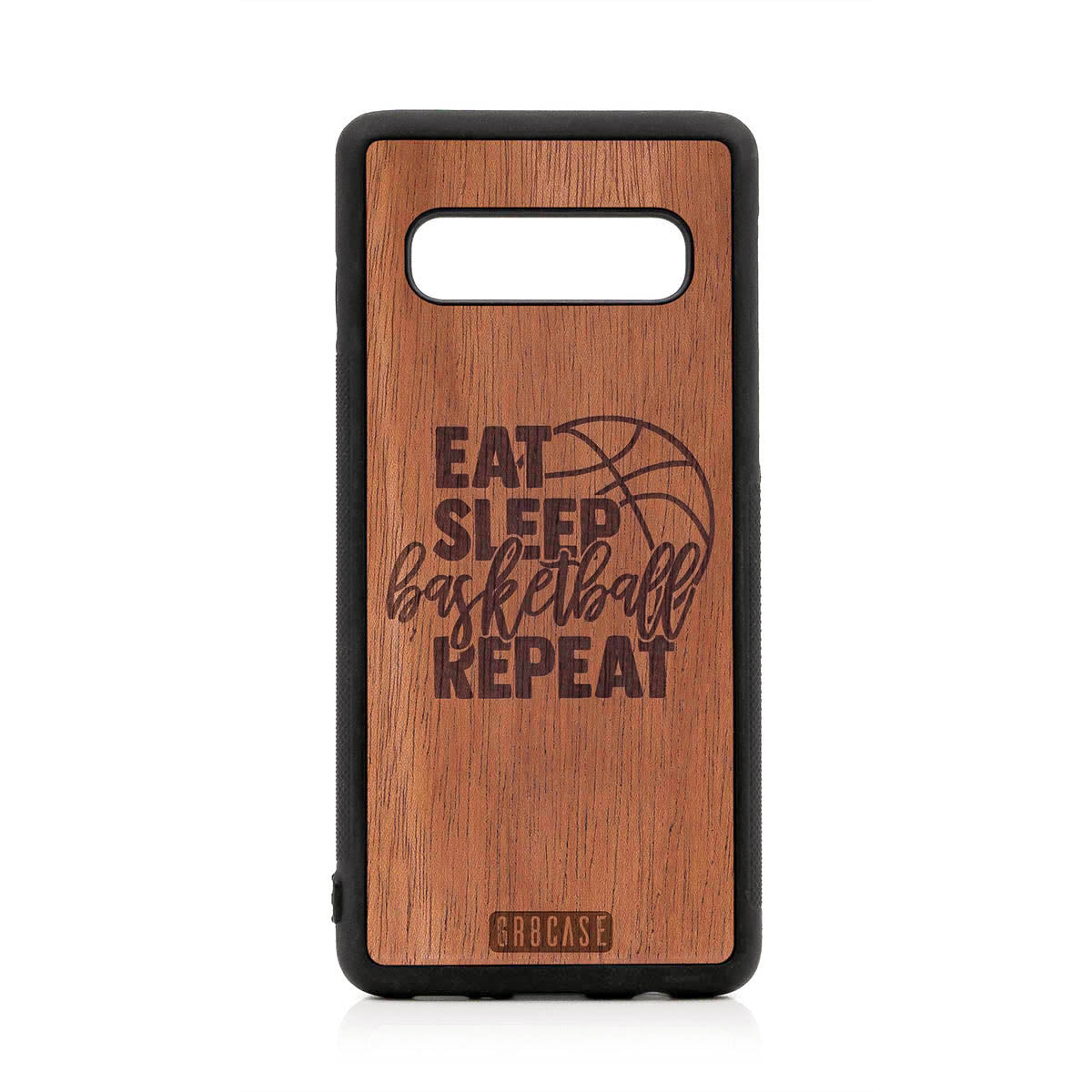 Eat Sleep Basketball Repeat Design Wood Case For Samsung Galaxy S10