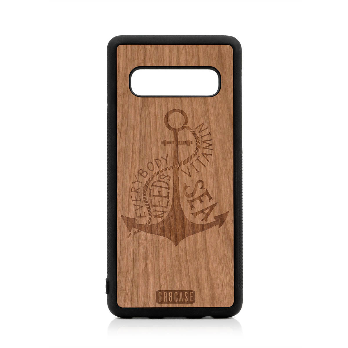 Everybody Needs Vitamin Sea (Anchor) Design Wood Case For Samsung Galaxy S10 by GR8CASE