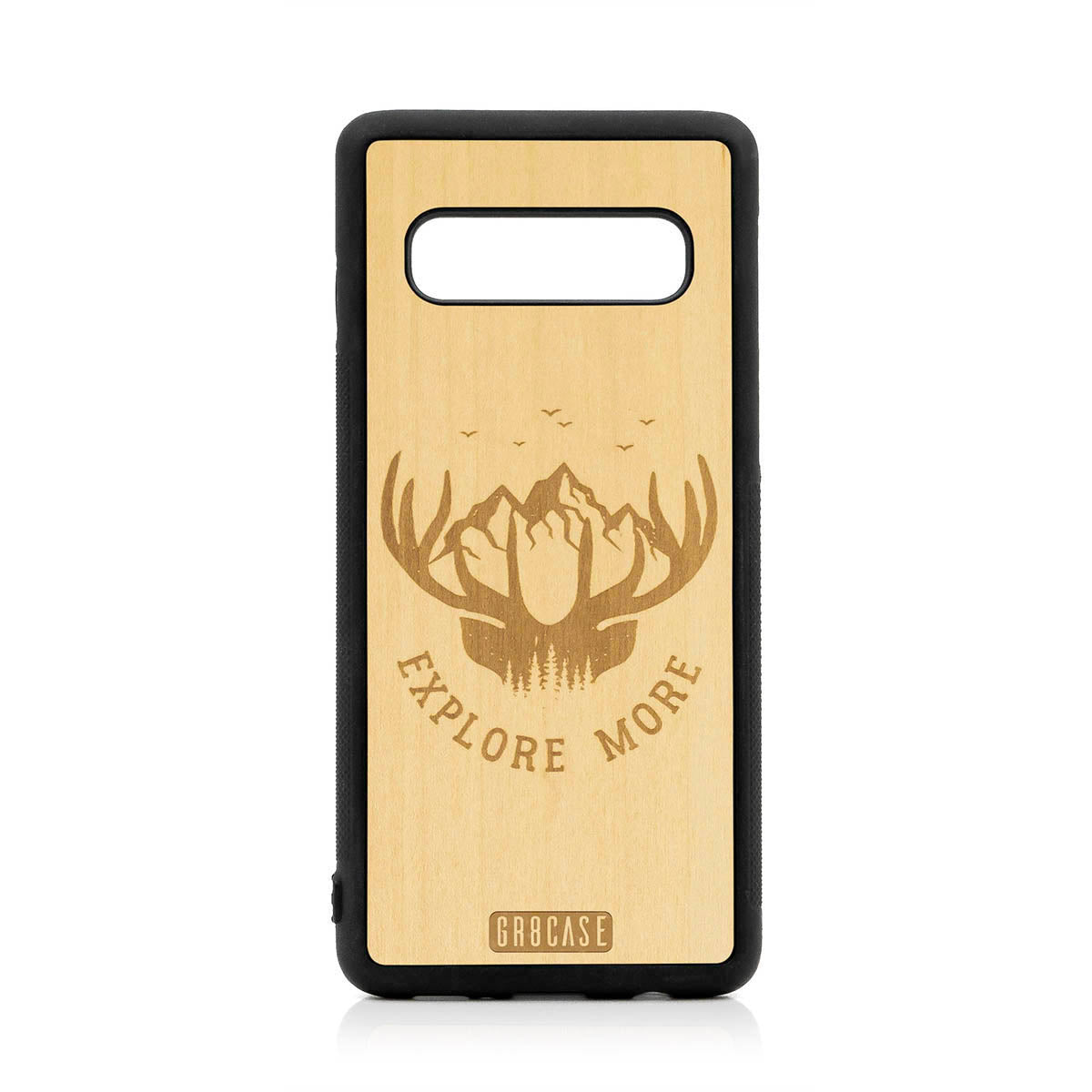 Explore More (Forest, Mountains &amp; Antlers) Design Wood Case For Samsung Galaxy S10 by GR8CASE