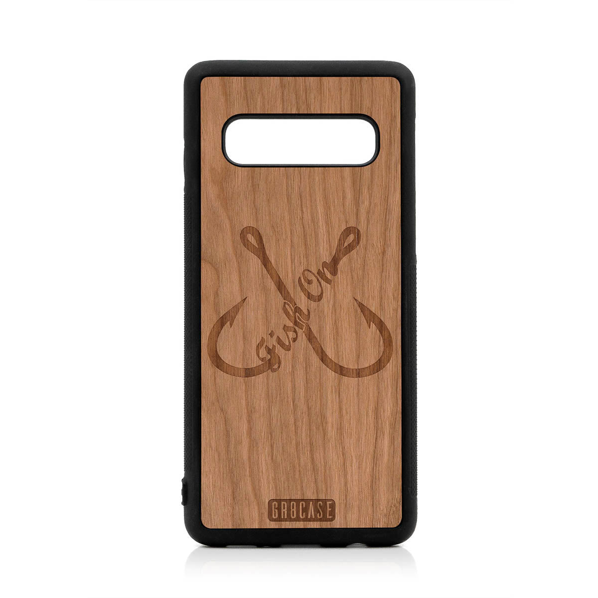 Fish On (Fish Hooks) Design Wood Case For Samsung Galaxy S10 by GR8CASE